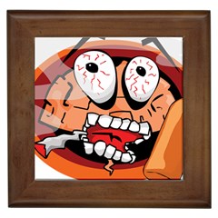 Brain Cartoon Animation Framed Tile