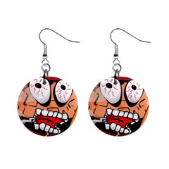 Brain Cartoon Animation Mini Button Earrings by Jancukart