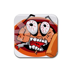 Brain Cartoon Animation Rubber Coaster (square)