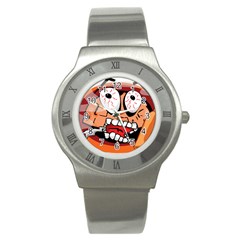 Brain Cartoon Animation Stainless Steel Watch