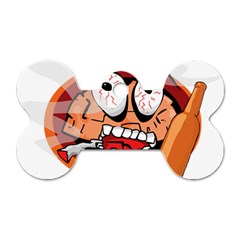 Brain Cartoon Animation Dog Tag Bone (two Sides)