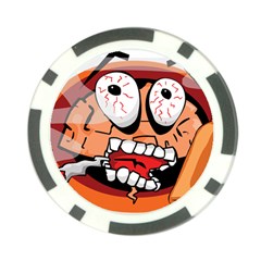 Brain Cartoon Animation Poker Chip Card Guard