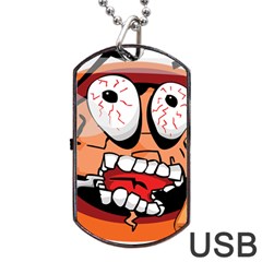 Brain Cartoon Animation Dog Tag Usb Flash (one Side) by Jancukart