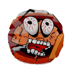 Brain Cartoon Animation Standard 15  Premium Flano Round Cushions by Jancukart