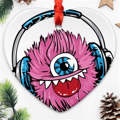 Monster-headphones-headset-listen Ornament (heart)