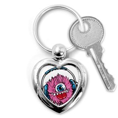 Monster-headphones-headset-listen Key Chain (heart)