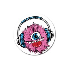 Monster-headphones-headset-listen Magnet 3  (round)