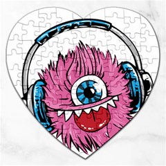 Monster-headphones-headset-listen Jigsaw Puzzle (heart) by Jancukart