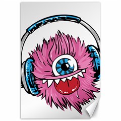 Monster-headphones-headset-listen Canvas 12  X 18 