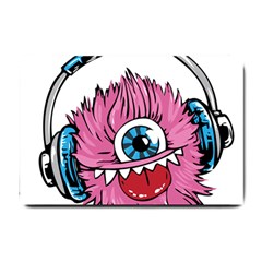 Monster-headphones-headset-listen Small Doormat 