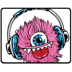 Monster-headphones-headset-listen Fleece Blanket (medium) 