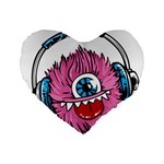 Monster-headphones-headset-listen Standard 16  Premium Flano Heart Shape Cushions Front