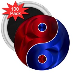 Yin Yang Eastern Asian Philosophy 3  Magnets (100 Pack) by Jancukart