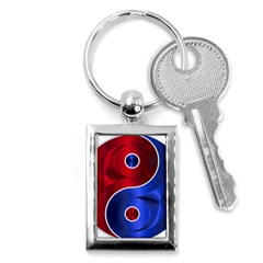 Yin Yang Eastern Asian Philosophy Key Chain (rectangle)