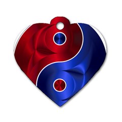 Yin Yang Eastern Asian Philosophy Dog Tag Heart (two Sides)