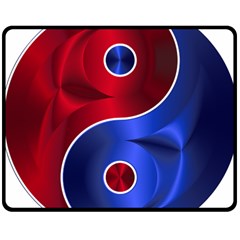 Yin Yang Eastern Asian Philosophy Double Sided Fleece Blanket (medium) 