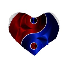 Yin Yang Eastern Asian Philosophy Standard 16  Premium Flano Heart Shape Cushions