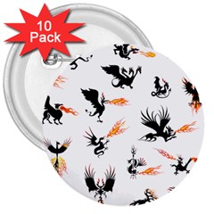 Dragon-phoenix-fire-bird-ancient 3  Buttons (10 Pack)  by Jancukart