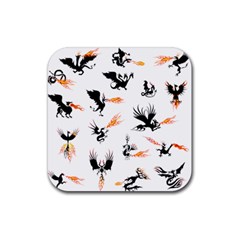 Dragon-phoenix-fire-bird-ancient Rubber Coaster (square)