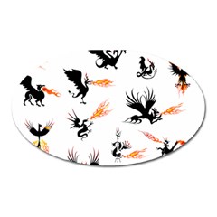 Dragon-phoenix-fire-bird-ancient Oval Magnet