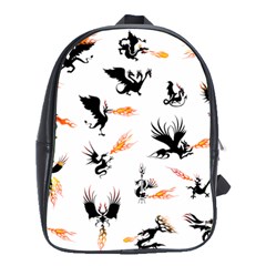 Dragon-phoenix-fire-bird-ancient School Bag (large)