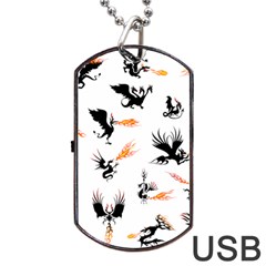 Dragon-phoenix-fire-bird-ancient Dog Tag Usb Flash (one Side) by Jancukart