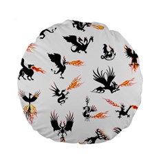 Dragon-phoenix-fire-bird-ancient Standard 15  Premium Round Cushions