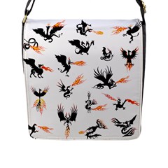 Dragon-phoenix-fire-bird-ancient Flap Closure Messenger Bag (l)