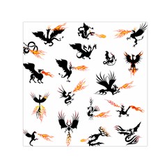 Dragon-phoenix-fire-bird-ancient Square Satin Scarf (30  X 30 ) by Jancukart