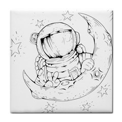 Astronaut-moon-space-astronomy Tile Coaster by Jancukart