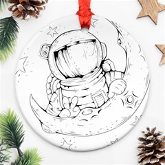 Astronaut-moon-space-astronomy Ornament (round) by Jancukart