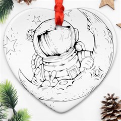 Astronaut-moon-space-astronomy Ornament (heart)