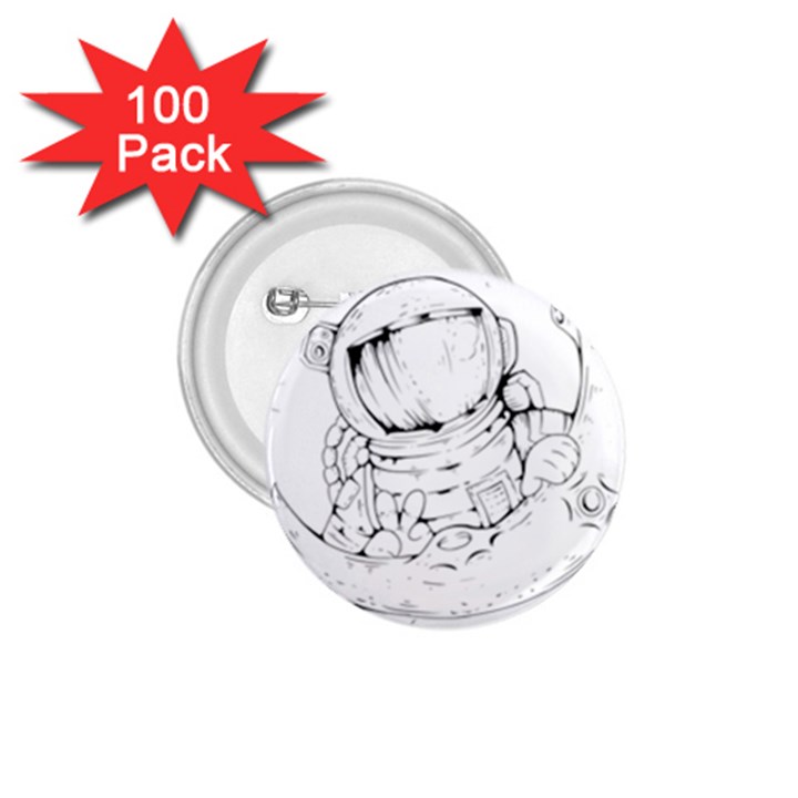 Astronaut-moon-space-astronomy 1.75  Buttons (100 pack) 