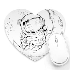 Astronaut-moon-space-astronomy Heart Mousepads