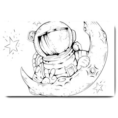 Astronaut-moon-space-astronomy Large Doormat 