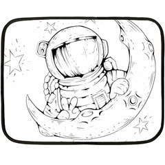 Astronaut-moon-space-astronomy Double Sided Fleece Blanket (mini)  by Jancukart