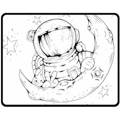 Astronaut-moon-space-astronomy Fleece Blanket (medium) 