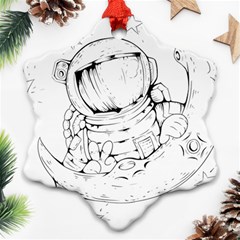 Astronaut-moon-space-astronomy Ornament (snowflake)