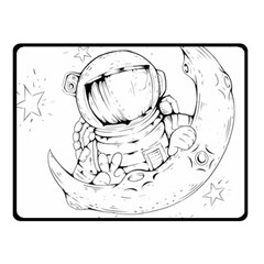 Astronaut-moon-space-astronomy Double Sided Fleece Blanket (small)  by Jancukart