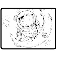 Astronaut-moon-space-astronomy Double Sided Fleece Blanket (large)  by Jancukart