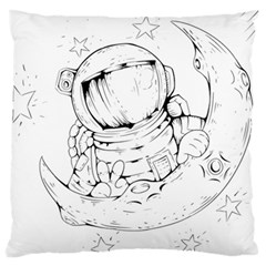 Astronaut-moon-space-astronomy Standard Flano Cushion Case (two Sides) by Jancukart