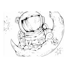 Astronaut-moon-space-astronomy Double Sided Flano Blanket (mini) 