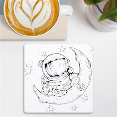 Astronaut-moon-space-astronomy Uv Print Square Tile Coaster  by Jancukart