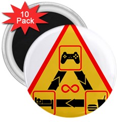 Gamer-geek-video-game-sign-fan 3  Magnets (10 Pack) 