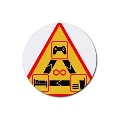 Gamer-geek-video-game-sign-fan Rubber Coaster (round)