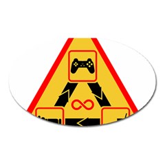 Gamer-geek-video-game-sign-fan Oval Magnet