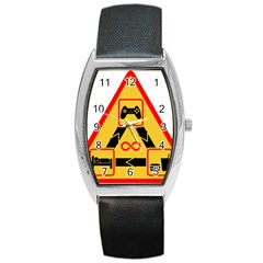 Gamer-geek-video-game-sign-fan Barrel Style Metal Watch