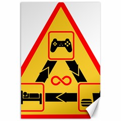 Gamer-geek-video-game-sign-fan Canvas 12  X 18 