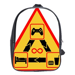 Gamer-geek-video-game-sign-fan School Bag (large) by Jancukart