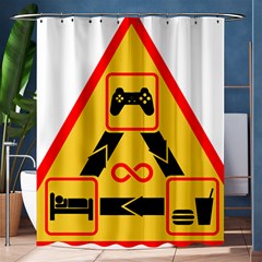 Gamer-geek-video-game-sign-fan Shower Curtain 60  X 72  (medium)  by Jancukart